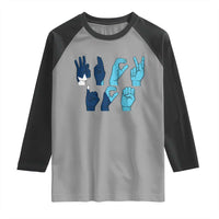 F Ice Out of Minneapolis Hand Signs Raglan Shirt State Flag Justice Protest Resistance