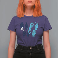 F Ice Out of Minneapolis Hand Signs T Shirt For Women State Flag Justice Protest Resistance
