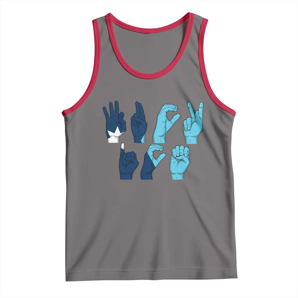 F Ice Out of Minneapolis Hand Signs Tank Top State Flag Justice Protest Resistance
