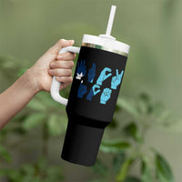 F Ice Out of Minneapolis Hand Signs Tumbler With Handle State Flag Justice Protest Resistance