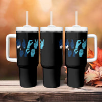 F Ice Out of Minneapolis Hand Signs Tumbler With Handle State Flag Justice Protest Resistance