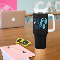 F Ice Out of Minneapolis Hand Signs Tumbler With Handle State Flag Justice Protest Resistance