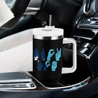 F Ice Out of Minneapolis Hand Signs Tumbler With Handle State Flag Justice Protest Resistance