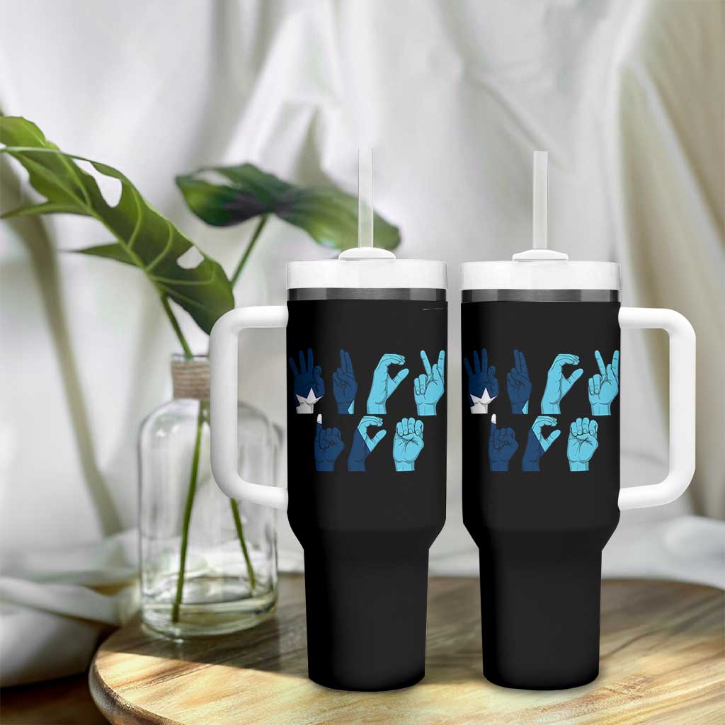 F Ice Out of Minneapolis Hand Signs Tumbler With Handle State Flag Justice Protest Resistance