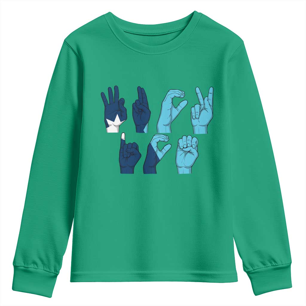 F Ice Out of Minneapolis Hand Signs Youth Sweatshirt State Flag Justice Protest Resistance