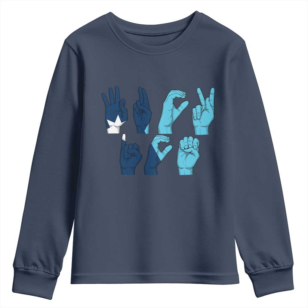 F Ice Out of Minneapolis Hand Signs Youth Sweatshirt State Flag Justice Protest Resistance