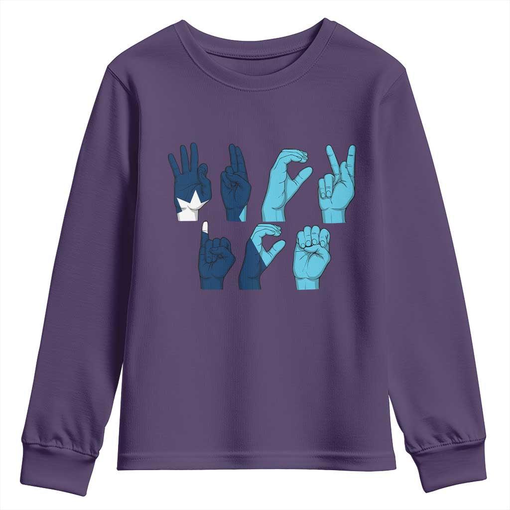 F Ice Out of Minneapolis Hand Signs Youth Sweatshirt State Flag Justice Protest Resistance