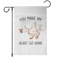 Funny Valentine Goose Garden Flag You Make My Heart Go Honk Cute Romantic Gift