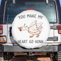 Funny Valentine Goose Spare Tire Cover You Make My Heart Go Honk Cute Romantic Gift