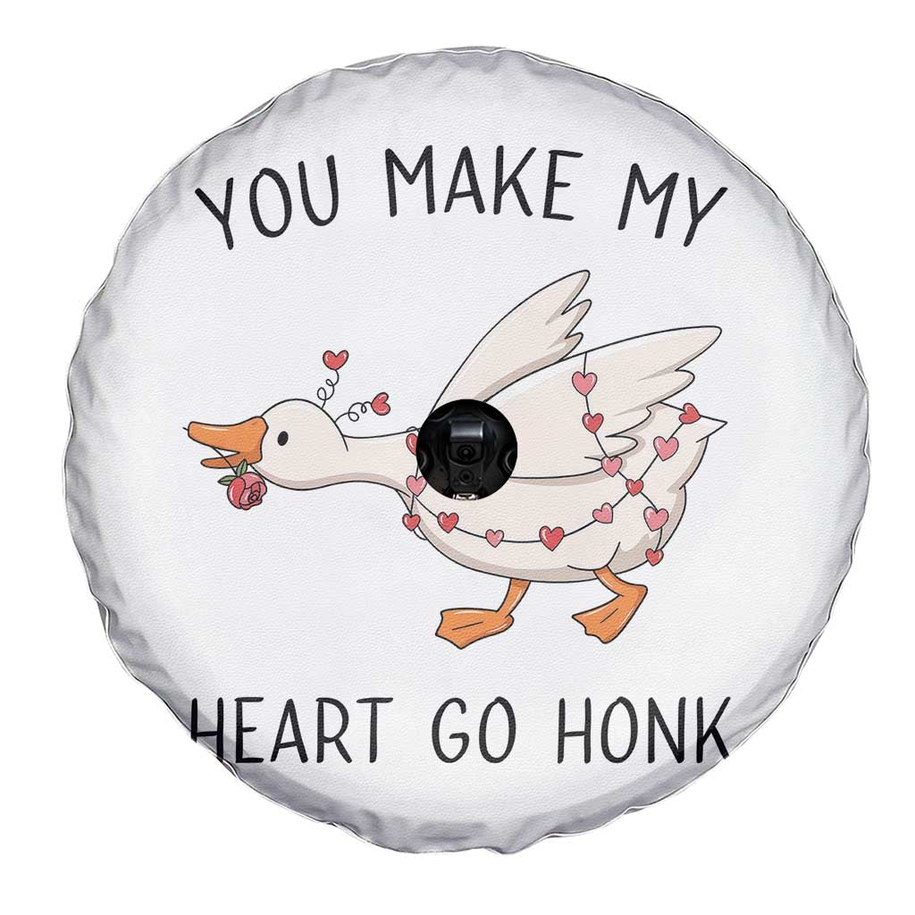 Funny Valentine Goose Spare Tire Cover You Make My Heart Go Honk Cute Romantic Gift