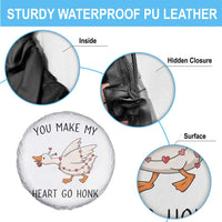 Funny Valentine Goose Spare Tire Cover You Make My Heart Go Honk Cute Romantic Gift