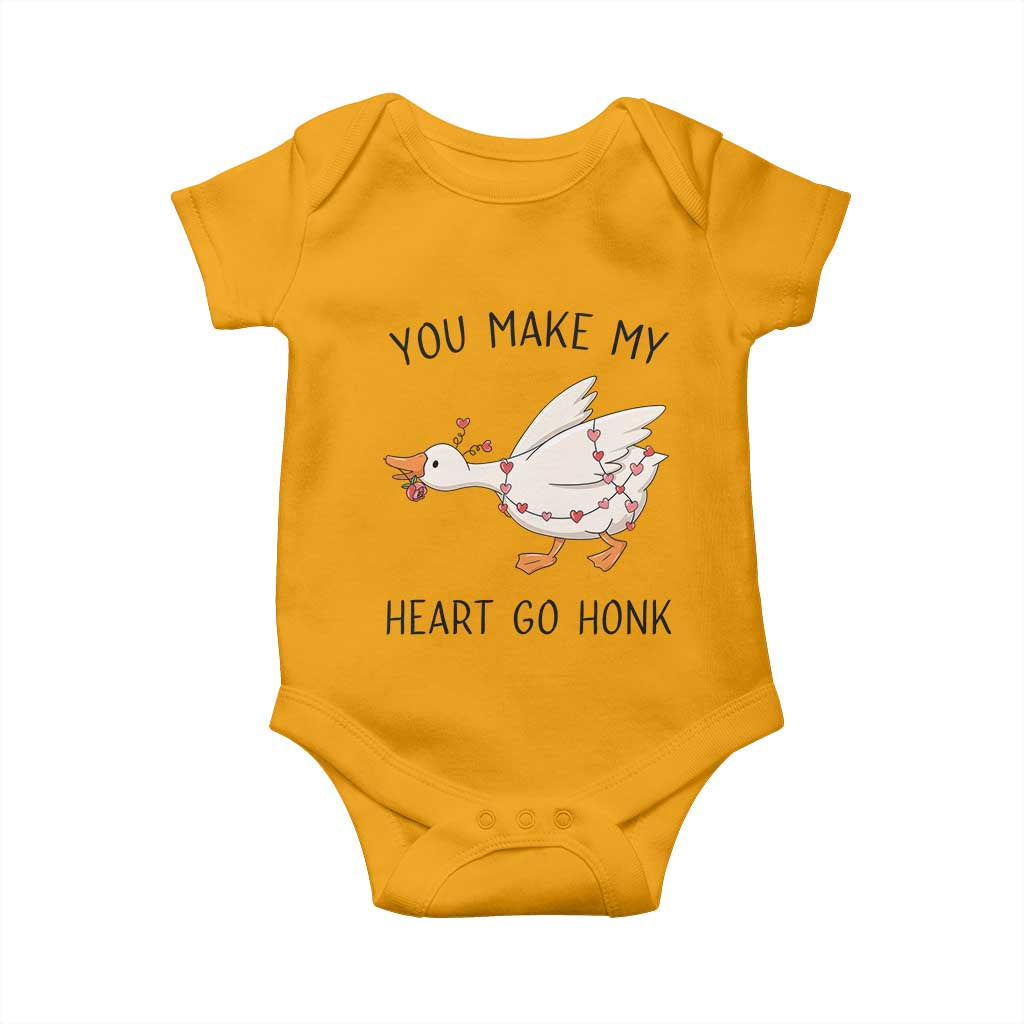 Funny Valentine Goose Baby Onesie You Make My Heart Go Honk Cute Romantic Gift