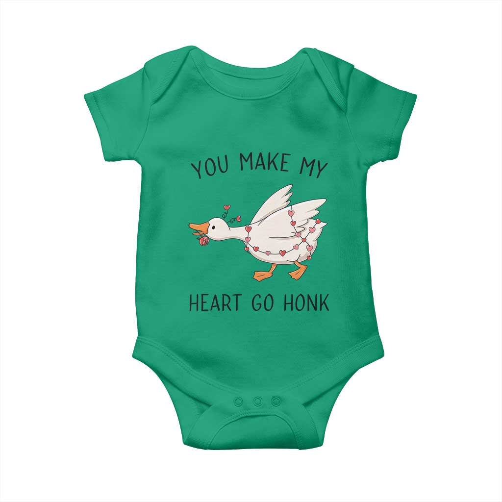 Funny Valentine Goose Baby Onesie You Make My Heart Go Honk Cute Romantic Gift