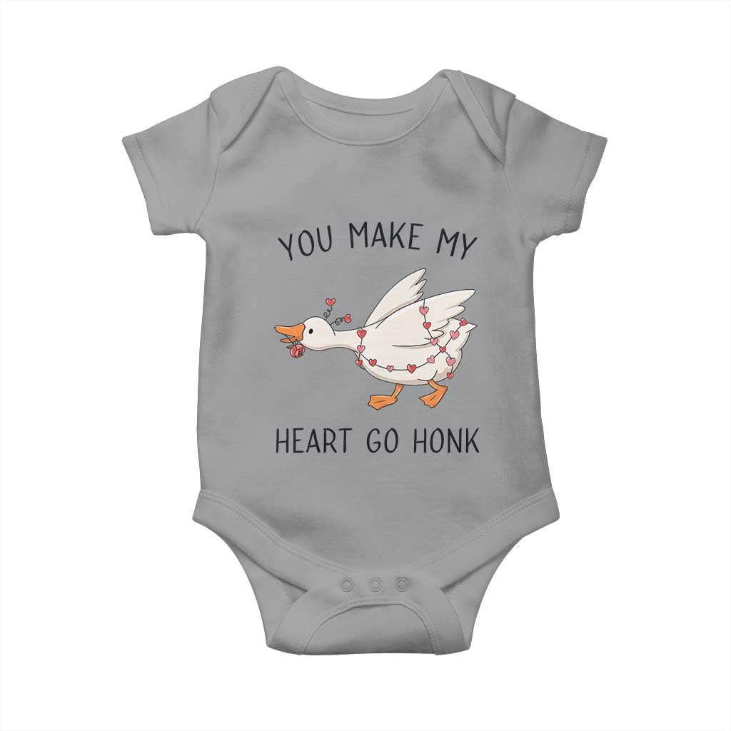 Funny Valentine Goose Baby Onesie You Make My Heart Go Honk Cute Romantic Gift