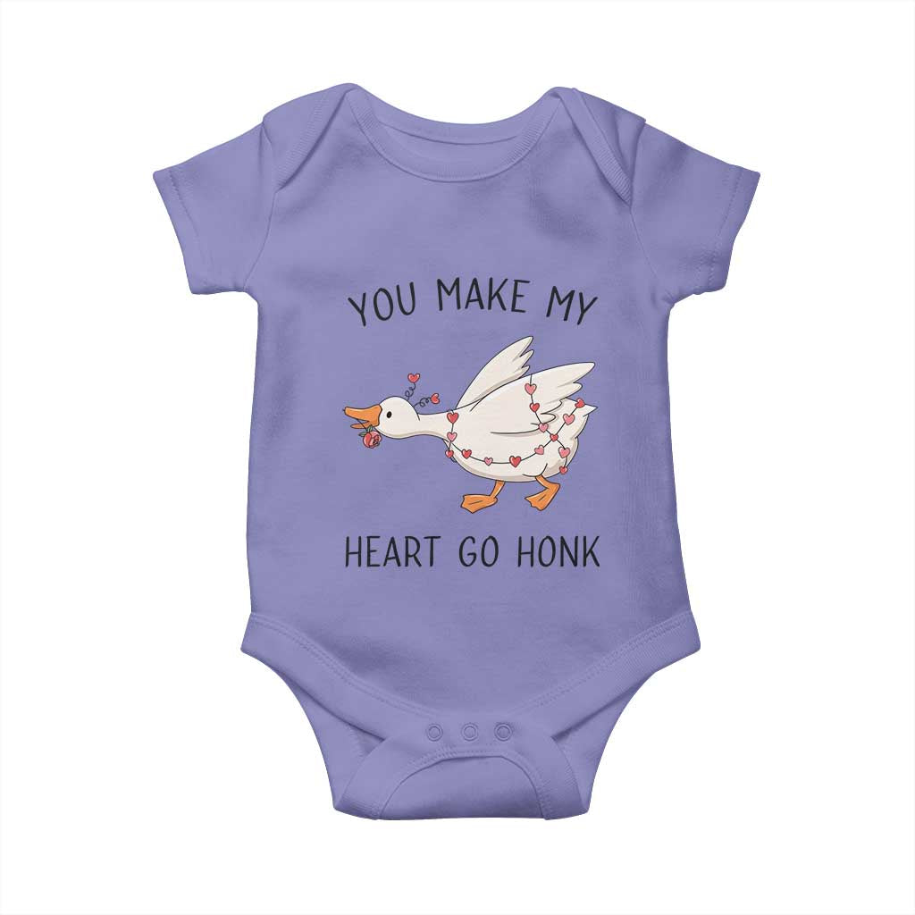 Funny Valentine Goose Baby Onesie You Make My Heart Go Honk Cute Romantic Gift