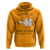 Funny Valentine Goose Hoodie You Make My Heart Go Honk Cute Romantic Gift