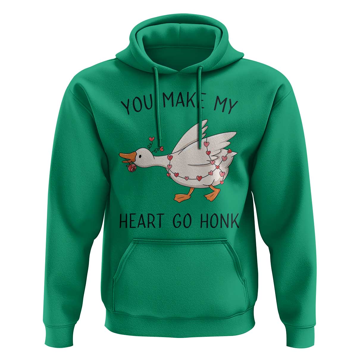 Funny Valentine Goose Hoodie You Make My Heart Go Honk Cute Romantic Gift