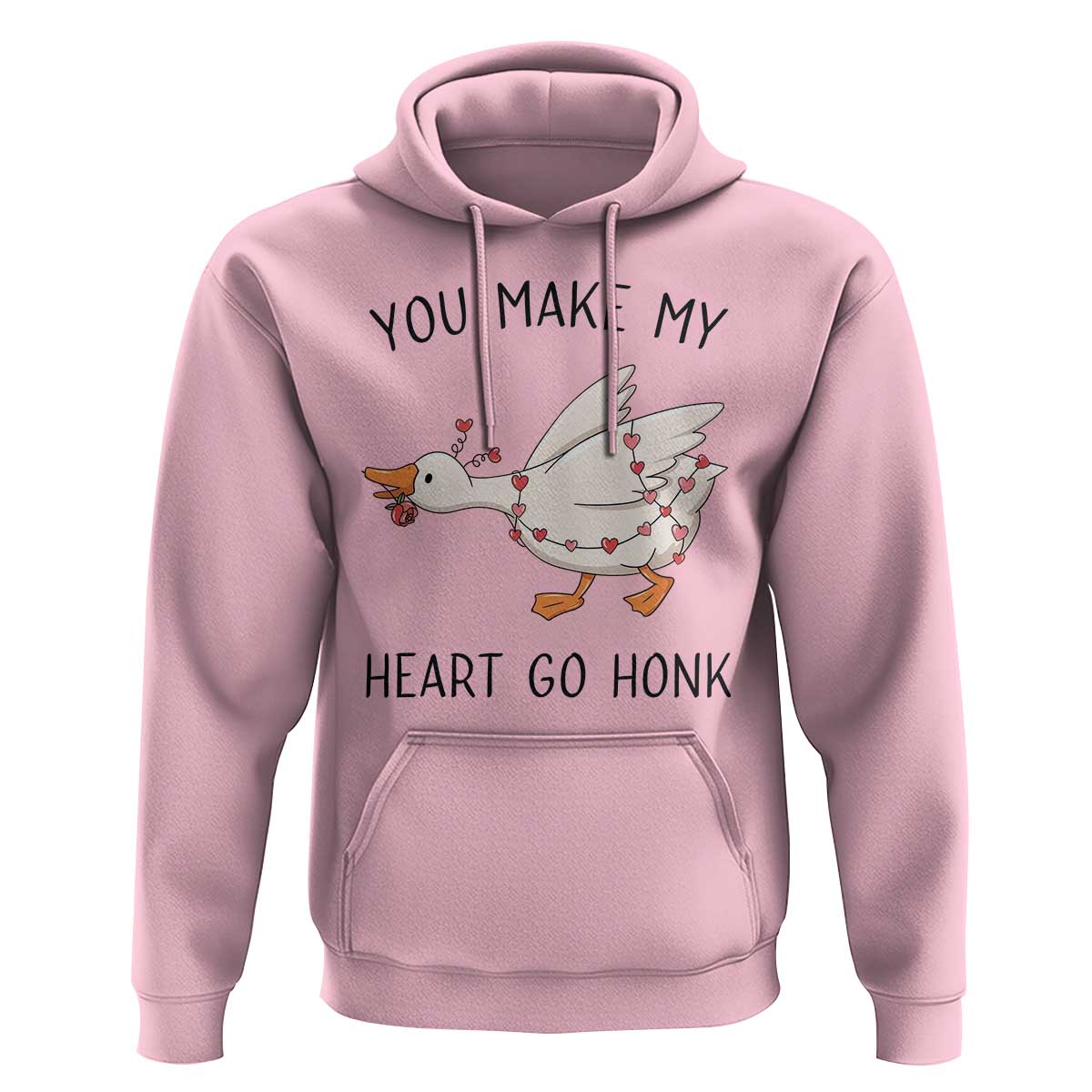 Funny Valentine Goose Hoodie You Make My Heart Go Honk Cute Romantic Gift