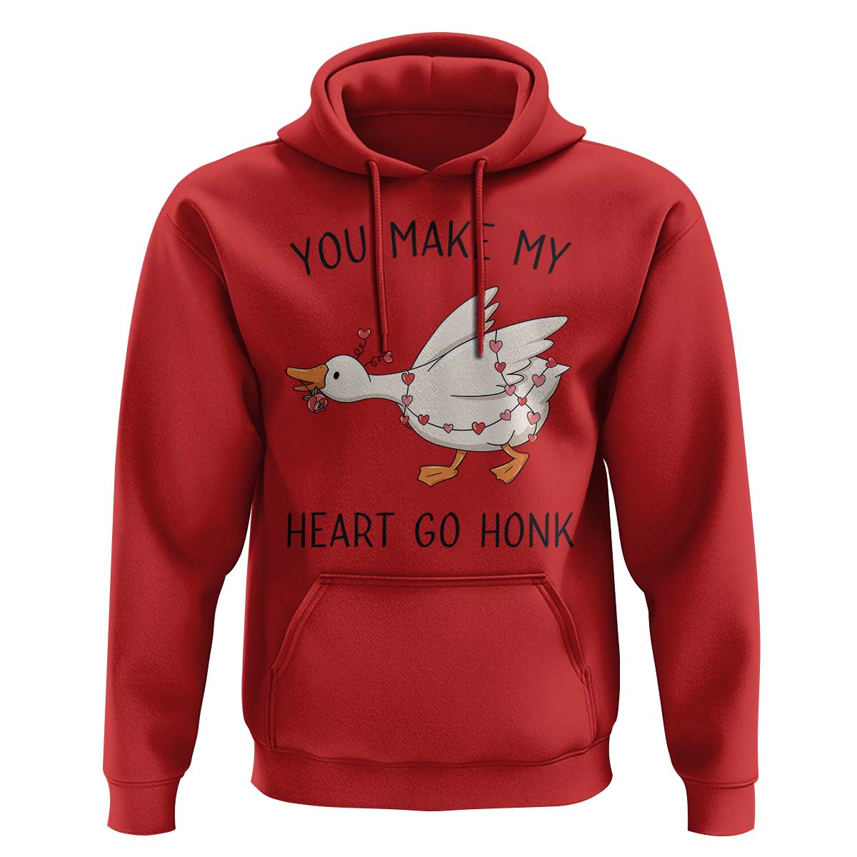 Funny Valentine Goose Hoodie You Make My Heart Go Honk Cute Romantic Gift