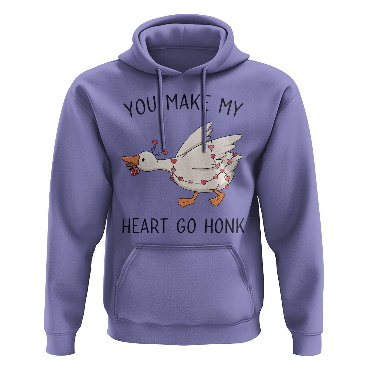 Funny Valentine Goose Hoodie You Make My Heart Go Honk Cute Romantic Gift