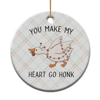 Funny Valentine Goose Ceramic Ornament You Make My Heart Go Honk Cute Romantic Gift