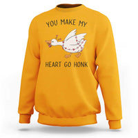 Funny Valentine Goose Sweatshirt You Make My Heart Go Honk Cute Romantic Gift