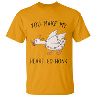 Funny Valentine Goose T Shirt You Make My Heart Go Honk Cute Romantic Gift