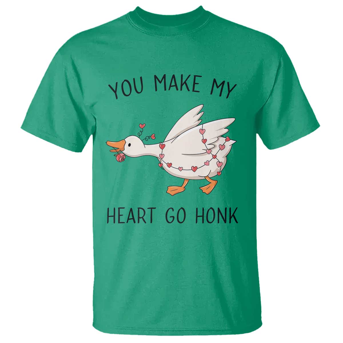 Funny Valentine Goose T Shirt You Make My Heart Go Honk Cute Romantic Gift