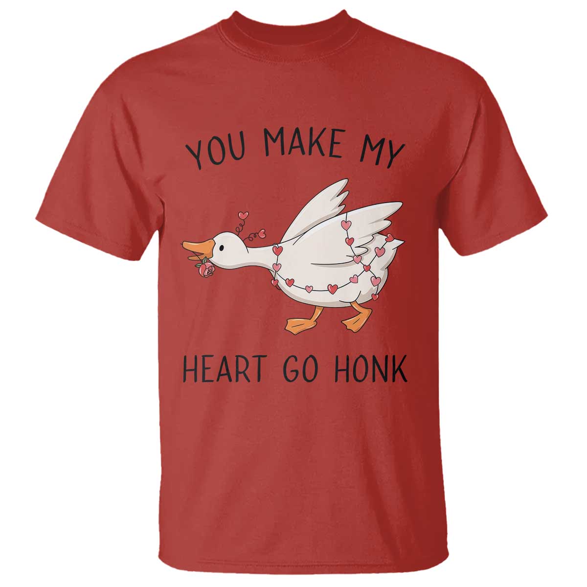 Funny Valentine Goose T Shirt You Make My Heart Go Honk Cute Romantic Gift