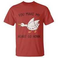 Funny Valentine Goose T Shirt You Make My Heart Go Honk Cute Romantic Gift
