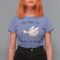 Funny Valentine Goose T Shirt For Women You Make My Heart Go Honk Cute Romantic Gift