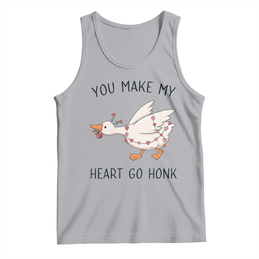 Funny Valentine Goose Tank Top You Make My Heart Go Honk Cute Romantic Gift