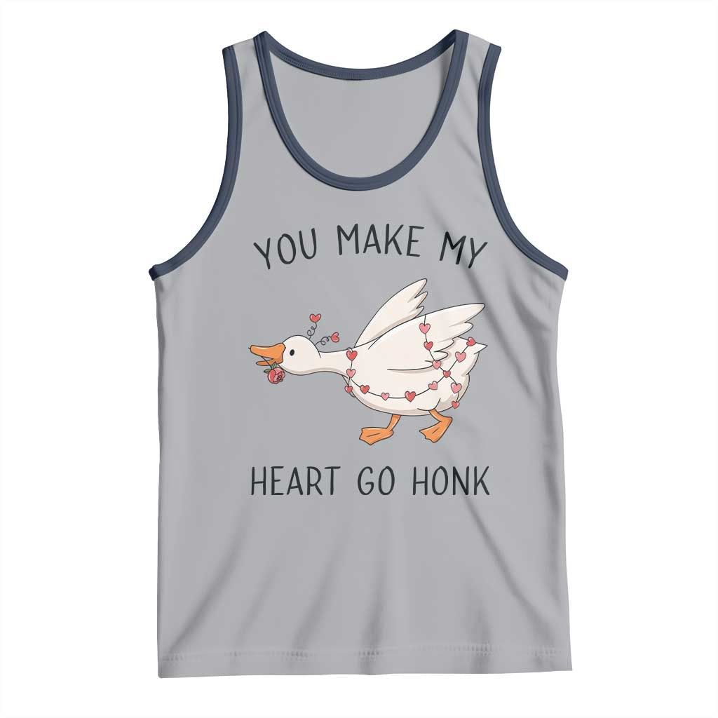 Funny Valentine Goose Tank Top You Make My Heart Go Honk Cute Romantic Gift