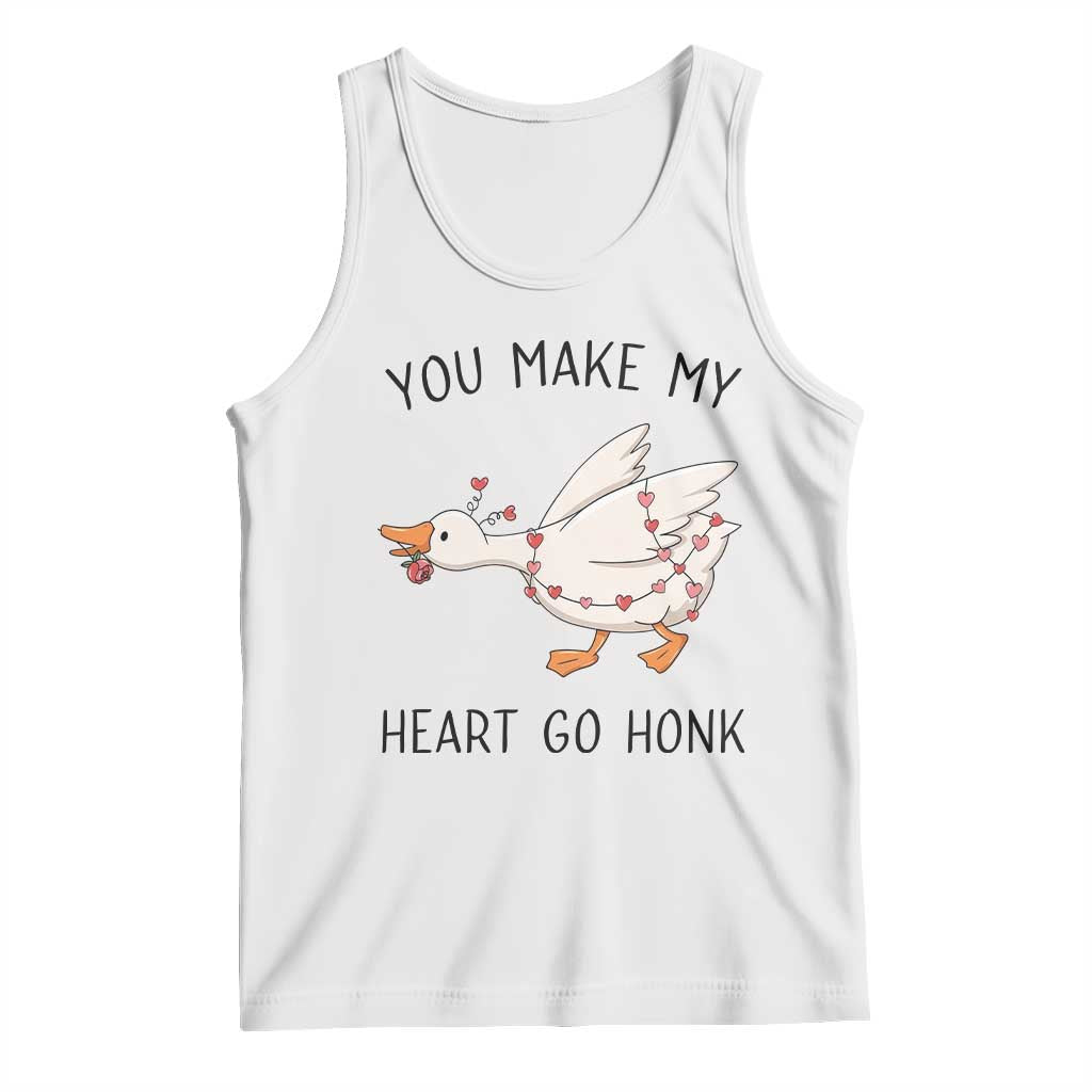 Funny Valentine Goose Tank Top You Make My Heart Go Honk Cute Romantic Gift