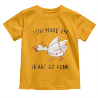 Funny Valentine Goose Toddler T Shirt You Make My Heart Go Honk Cute Romantic Gift