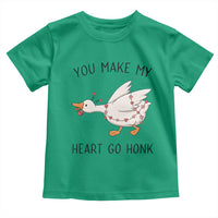 Funny Valentine Goose Toddler T Shirt You Make My Heart Go Honk Cute Romantic Gift