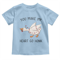 Funny Valentine Goose Toddler T Shirt You Make My Heart Go Honk Cute Romantic Gift
