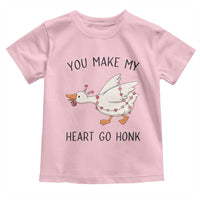 Funny Valentine Goose Toddler T Shirt You Make My Heart Go Honk Cute Romantic Gift