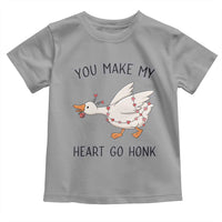 Funny Valentine Goose Toddler T Shirt You Make My Heart Go Honk Cute Romantic Gift