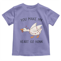 Funny Valentine Goose Toddler T Shirt You Make My Heart Go Honk Cute Romantic Gift