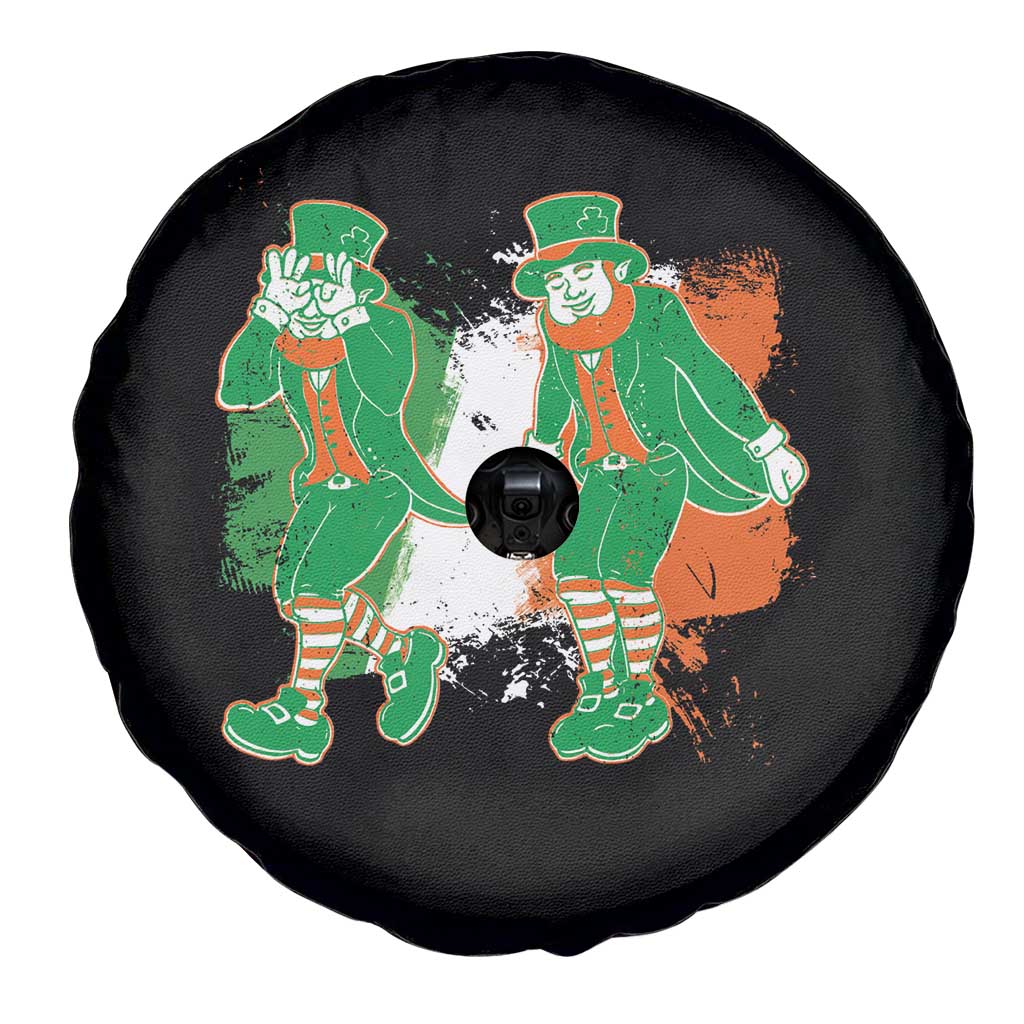Funny St Patricks Day Spare Tire Cover Leprechaun Griddy Dance Paddy Ireland Flag