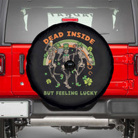 Irish Dancing Skeleton Spare Tire Cover Dead Inside But Feeling Lucky Drinking Beer St Patrick's Day