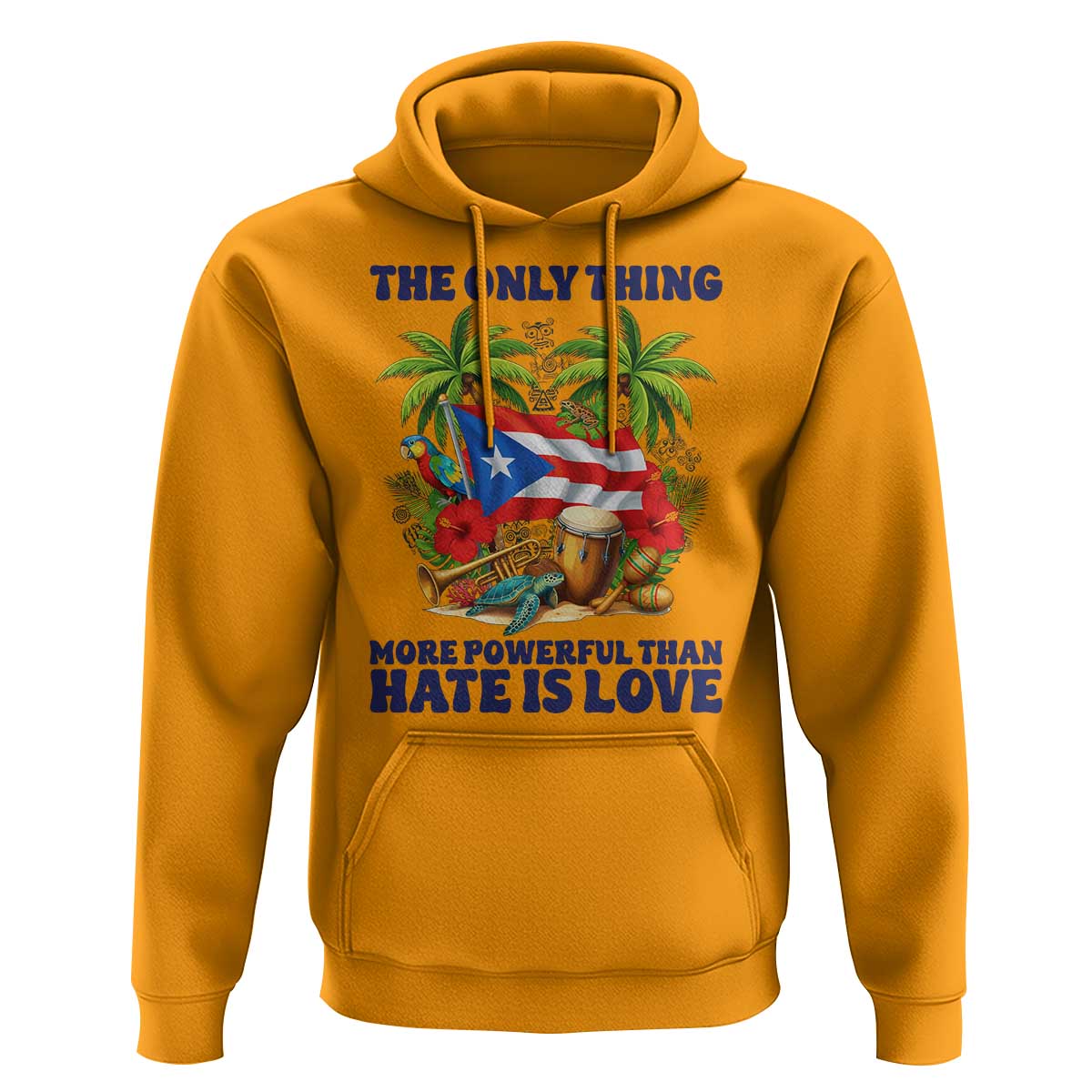 The Only Thing More Powerful Than Hate Is Love Puerto Rico Hoodie Unity and Love Boricua Heritage Pride
