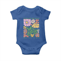 The Only Thing More Powerful Than Hate Is Love Baby Onesie Retro Floral Bunny Inspirational Quote