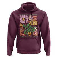 The Only Thing More Powerful Than Hate Is Love Hoodie Retro Floral Bunny Inspirational Quote