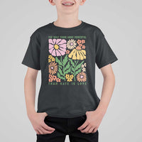 The Only Thing More Powerful Than Hate Is Love T Shirt For Kid Retro Floral Bunny Inspirational Quote