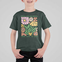 The Only Thing More Powerful Than Hate Is Love T Shirt For Kid Retro Floral Bunny Inspirational Quote