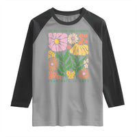 The Only Thing More Powerful Than Hate Is Love Raglan Shirt Retro Floral Bunny Inspirational Quote