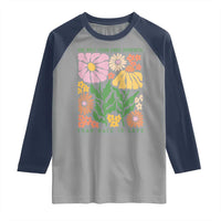 The Only Thing More Powerful Than Hate Is Love Raglan Shirt Retro Floral Bunny Inspirational Quote