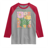 The Only Thing More Powerful Than Hate Is Love Raglan Shirt Retro Floral Bunny Inspirational Quote